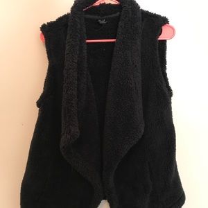 Fuzzy black vest